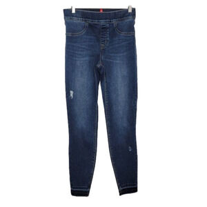 SPANX Distressed Ankle Skinny Jeans, Dark Wash Size Small